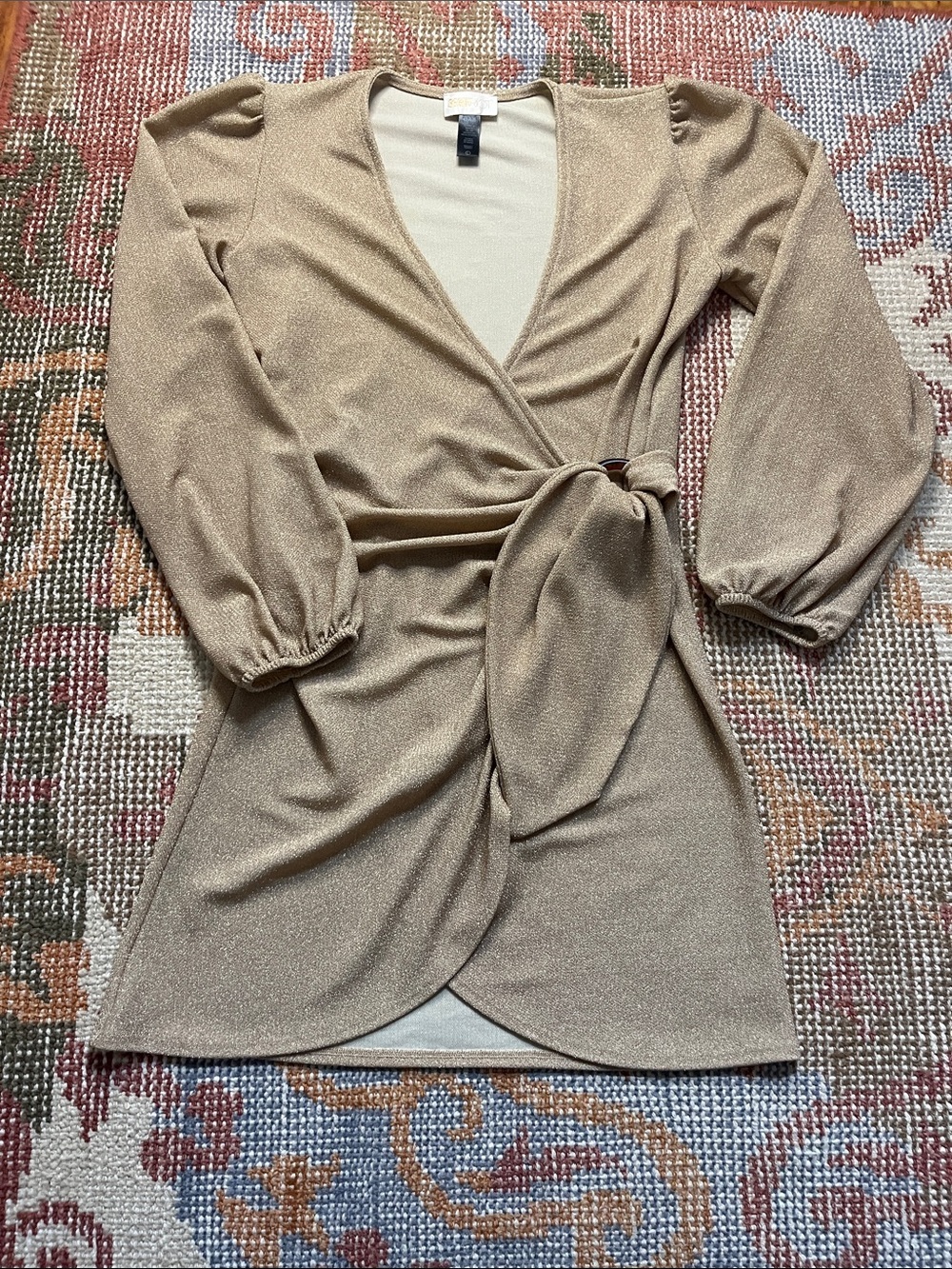 Beach Riot Dixie Metallic Wrap Dress in women’s size L